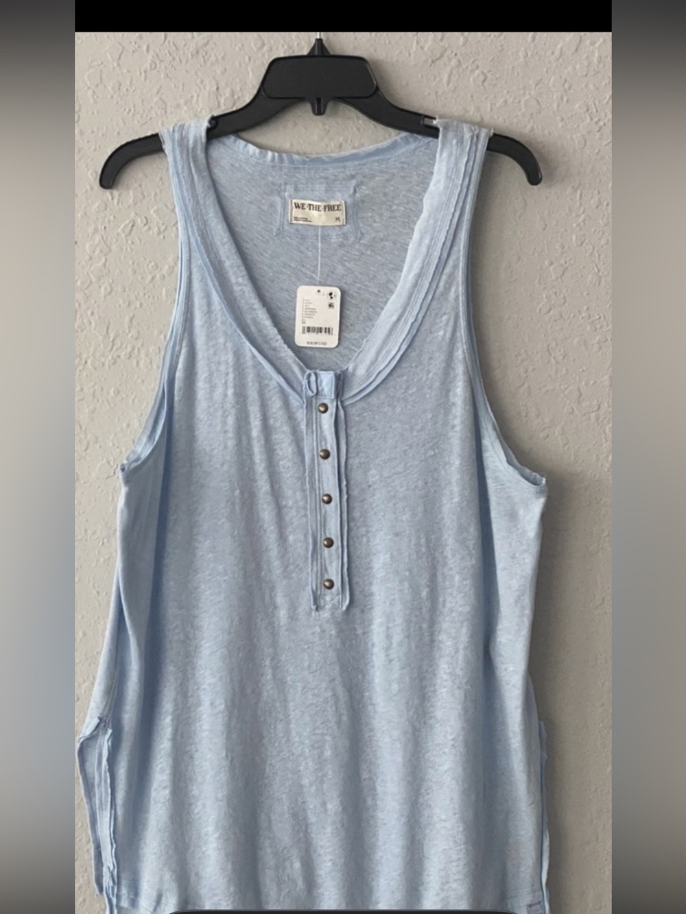 Free People Love Language Tank Pale Blue - New with tags